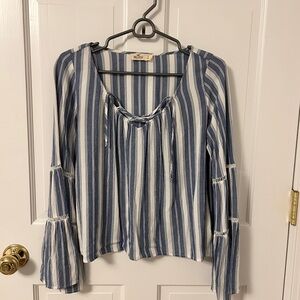 Striped Blue and White Women's Top